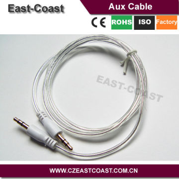 Colored transparent 3.5mm stereo male to male aux cable for iphone 5