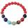 Pulsera elástica de Chakra de piedras preciosas genuinas naturales, cuentas de 6 mm, espaciadores de plata esterlina, hombres / mujeres, tamaños pequeños, medianos y grandes