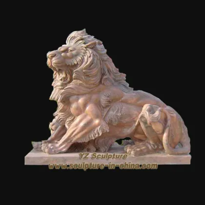 Outdoor Subset Red Marble Lion