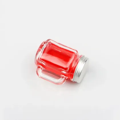 2oz mini glass mason jar with handle