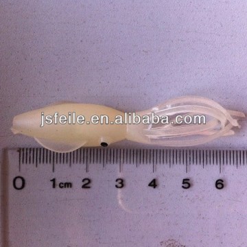 65mm soft luninous plastic squid fishing lure