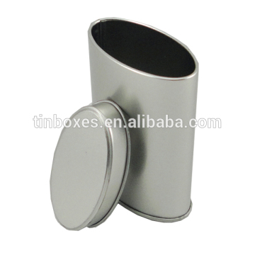 Chinese factory customized unique empty oval airtight coffee tin box