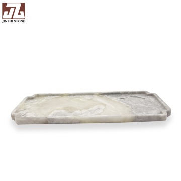 Elegantly Modern Green Marble Tray for Living Room or Bathroom Decoration