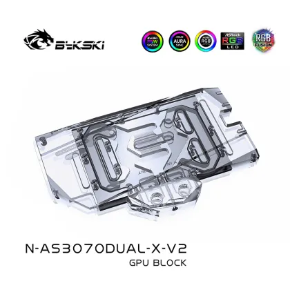 Bykski GPU Water Block for ASUS RTX3070/3060Ti DUAL Graphics Card - 12V/5V ARGB Cooler