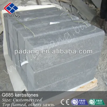G685 black basalt flamed kerbstone, flamed granite kerbstone