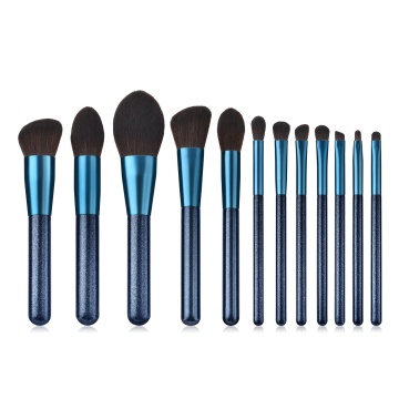 Wholesale 12pcs Blue Professional Makeup Brush Set - High Quality Luxury Eyeshadow Powder Foundation Brushes