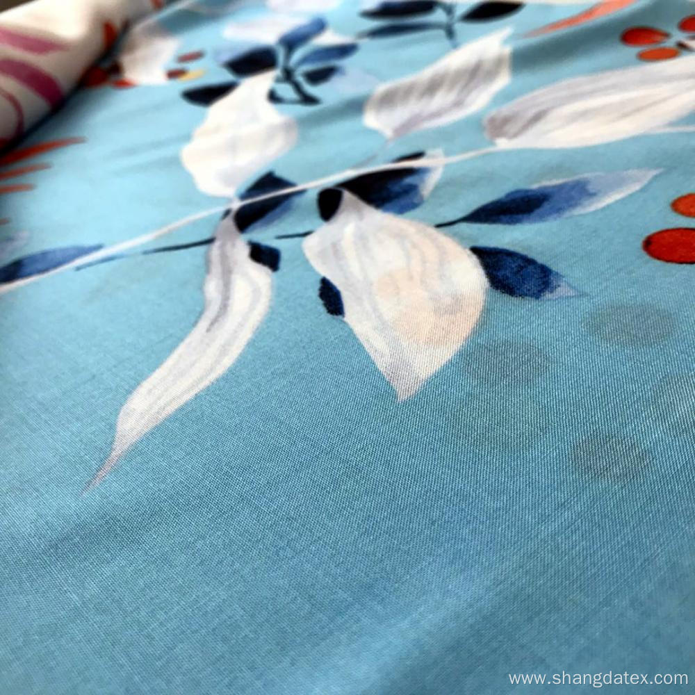 Leaf Design 45S Rayon Screen Printing Fabric