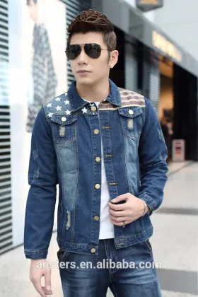 2017 latest design winter heavy windproof men jeans jacket