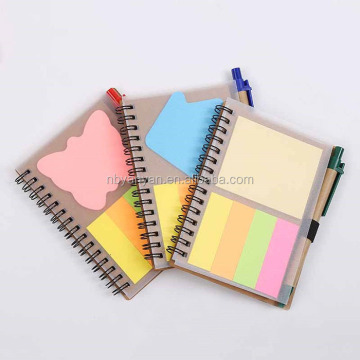 Double Layers Memopad Notebook Stationery Office School Supplies Package: Including Sticky Notepad and Ballpen