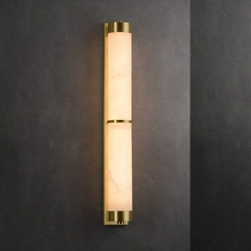 Modern Luxury Stone Marble Wall Sconce Lamp Copper Bedside Light