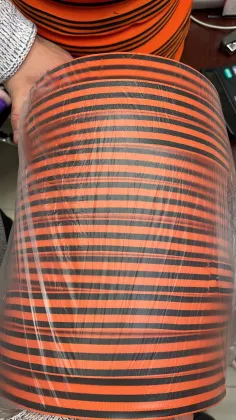 Russia Medal Ribbon: St George Design on Yellow and Black Webbing - Suitable for Bags and Clothing