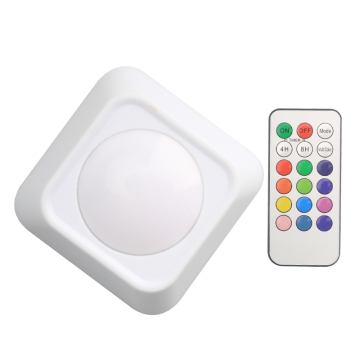 RGB Intelligent Color-Changing Battery-Powered Square Remote Control LED Night Light