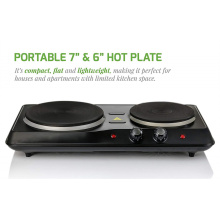 Kitchen Countertop Cast-Iron Double Burner 2500W