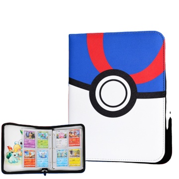 50-Piece Game Card Binder: Portable, Large Zippered Card Sleeves and PU Leather Organizer