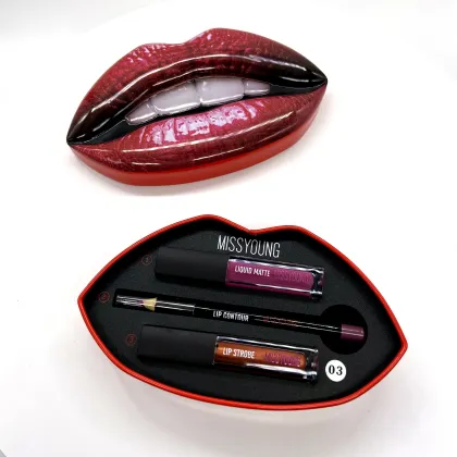 Girls' Beauty Design Makeup Sets: Lip Gloss and Liner Kit with Liquid Lipstick