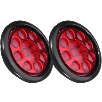 2023 4'' 12V Red LED Round Trailer Truck Tail Lights - IP65 Waterproof