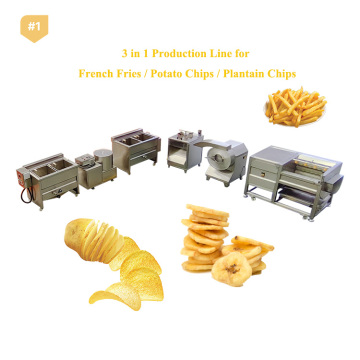 50kgh Semi-Automatic Potato Chips Frying and Production Line