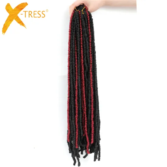 X-TRESS Silky 4Pcs/Pack Afro Pre Stretched Synthetic Braiding Hair Bundle For Women Heat Resistant Crochet Braids Hair Supplier