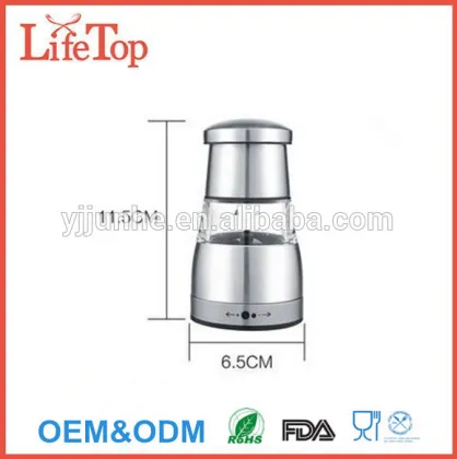 Stainless Steel Manual Salt or Pepper Mills With Adjustable Fineness