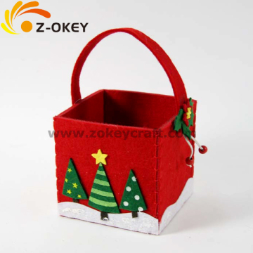 Square basket felt materail for 2014 Christmas decoration