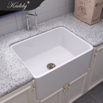White Porcelain Front Apron Kitchen Sink 24 Inches