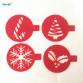 4pcs Plastic Christmas Cappuccino Coffee Art Stencil Set