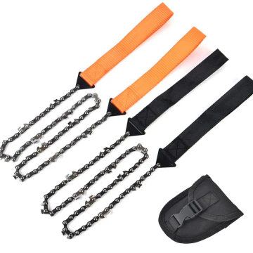 Portable 24 Inch Outdoor Hand Chain Saw - Survival Garden Saw for Camping and Logging