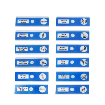 Slimi di microscopio agli animali blu - 12 pezzi set di vetrini per campioni di animali in plastica