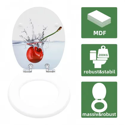MDF Toilet Seat with cherries pattern