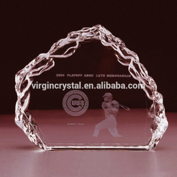 Wholesale 3D laser Engraving crystal iceberg sports trophy with customized logo for souvenir