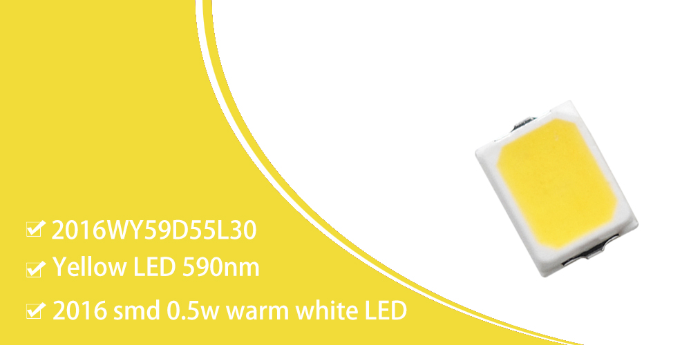 2016WY59D55L30 PC Amber LED Yellow 2016 SMD LED PLCC-2