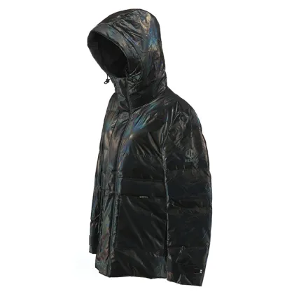 Warm White Duck Down Outwear Loose Casual Down Jacket With Hood