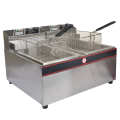 Commercial two-cylinder gas fryer with sieve