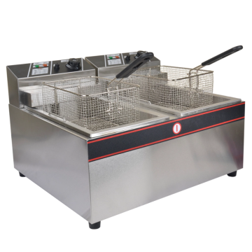 Commercial two-cylinder gas fryer with sieve