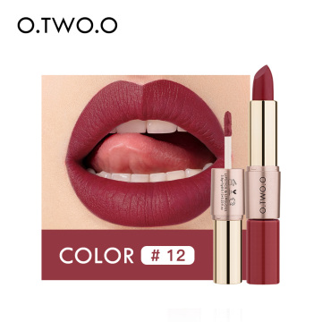 O.TWO.O Rose Gold Double Head Liquid Lipstick - 12 Matte Moisturizing Waterproof Colors