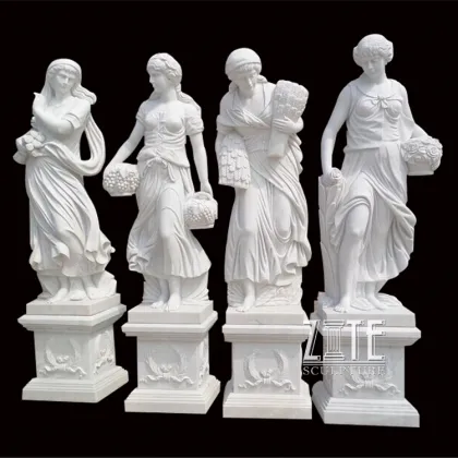 Modern Decoration life size cream marble lady