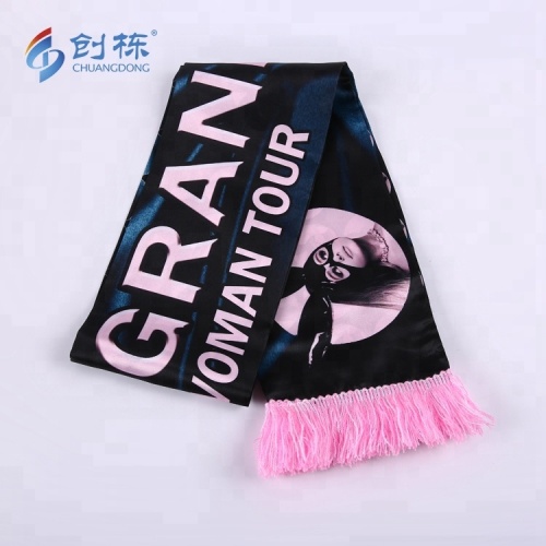 100% Polyester Customized Printing Satin Football Scarf