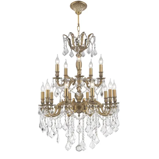 European Antique Gold Metal Frame Brass Chandelier - Direct from China Factory