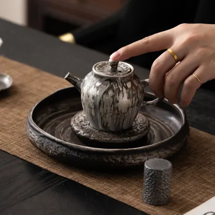 Retro Japanese-Style Motao Yincai Leshan Teapot for Kung Fu Tea Preparation