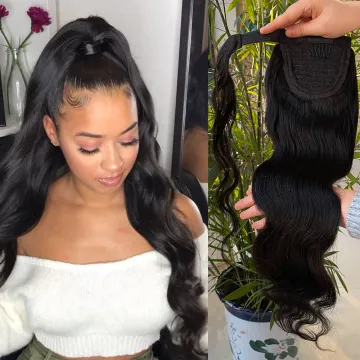 Body wave 100% human ponytail hair clip in, cheap ponytail extensions virgin remy hair ponytail