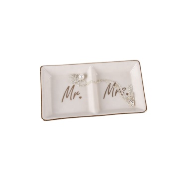 Modern Style Ceramic Jewelry Display Dish - Mr. & Mrs. Collection