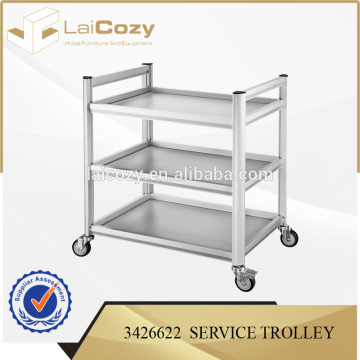 Hotel service trolley/ service trolley for hotel restaurant/metal food service cart for hotel