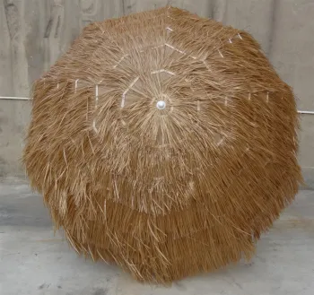 Sun Protection UV30+ TIKI Hawaii Beach Umbrella with Synthetic Straw Thatch Roof