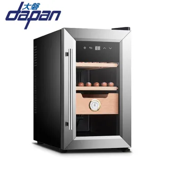 Cedar Wood Shelves Single Glass Door Electric Cigar Humidor Cabinet