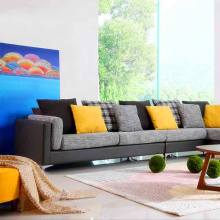 Corner Fabric Sectional L-Shaped Lounge Sofa Set