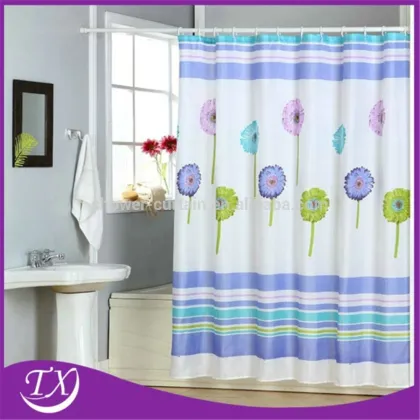 UK High Quality Waterproof Fabric Bathroom Curtains Chevron Fabric