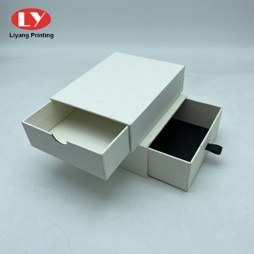 Custom Made Logo Printed Ivory Paper Jewelry Boxes