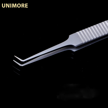 Unimore Best Pointed Fiber Tips Custom Logo Slim Thin Straight Eyelash Extension Tweezers