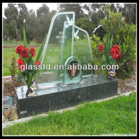 european style glass teddy bear headstone