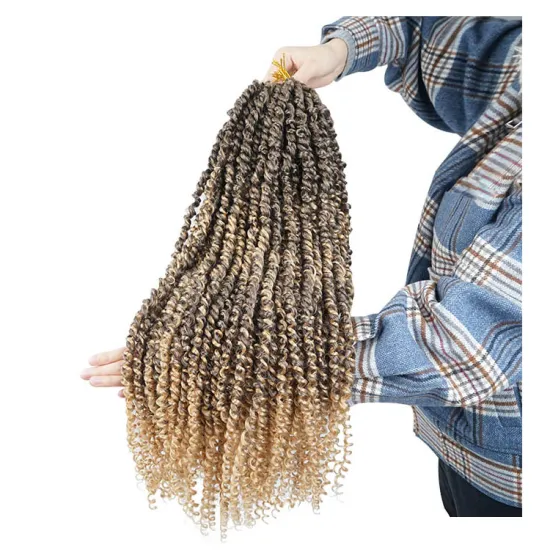 22 Inch Pre-twisted Passion Twist Crochet Hair Pre looped Crochet Braids Hair for Passion Twist Braiding Hair Natural Black Twis